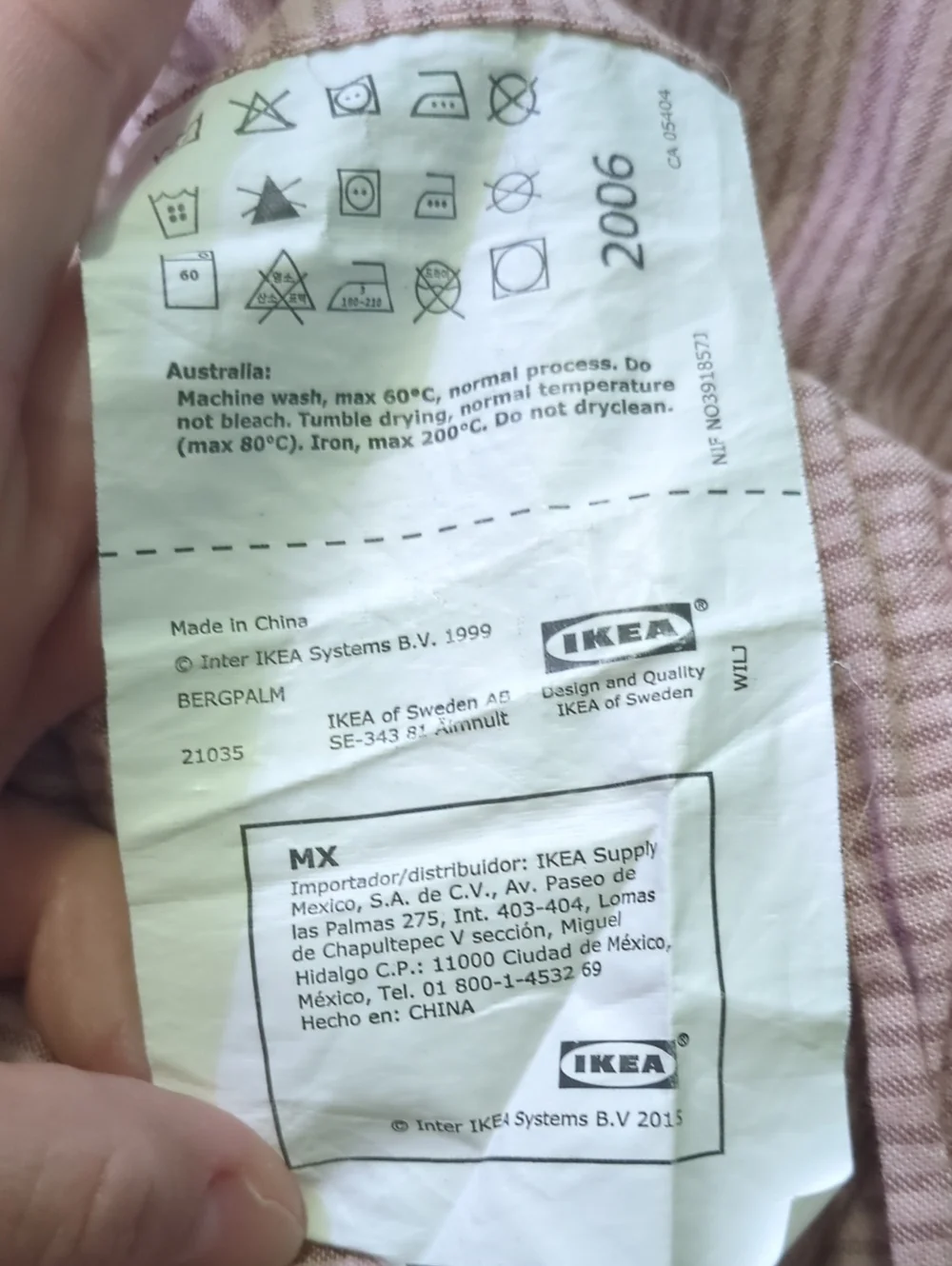 IKEA BERGPALM Pink Mauve Stripe Duvet Cover Bedding Scandinavian 80x98 In King